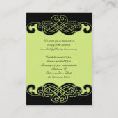 Schwarz/Schwarz/Schwarz-Grün-Scrolls-Empfang Begleitkarte (Rückseite)
