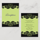 Schwarz/Schwarz/Schwarz-Grün-Scrolls-Empfang Begleitkarte (Vorne/Hinten)