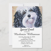 SCHWARZ-SCHWARZ UND WEISS-PUPPY WÜNSCHT GLÜCKLICH  EINLADUNG (Vorderseite)