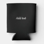 Schwarz-Schwarz, weißes Texttemplate Dosenkühler (Vorderseite)