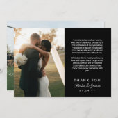 Schwarz-Script-gedruckte Nachricht Hochzeit Danke (Vorne/Hinten)