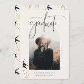 Schwarz-Scripte-Portrait-Abschluss Arched Foto Ankündigung (Vorne/Hinten)