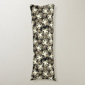 Schwarz-Sepia-Wiederholungsmotiv | Octopus Pattern Seitenschläferkissen (Vorderseite Vertikal)