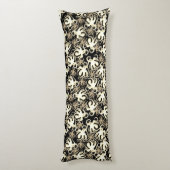 Schwarz-Sepia-Wiederholungsmotiv | Octopus Pattern Seitenschläferkissen (Rückseite (Vertikal))