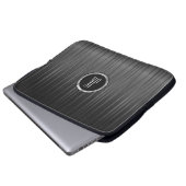 Schwarz-Shiny-Carbon-Faserstruktur Laptopschutzhülle (Vorne Knopf)