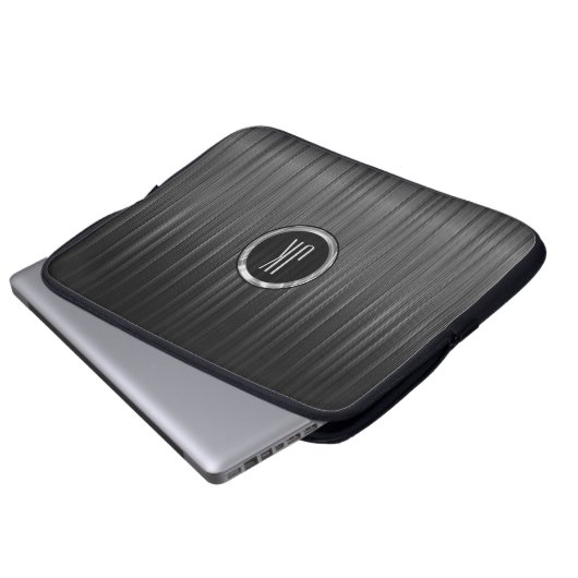 Schwarz-Shiny-Carbon-Faserstruktur Laptopschutzhülle (Vorne Knopf)