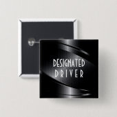 Schwarz-Shiny-Metallic-Aluminium-Bürstenaussehen Button (Vorne & Hinten)