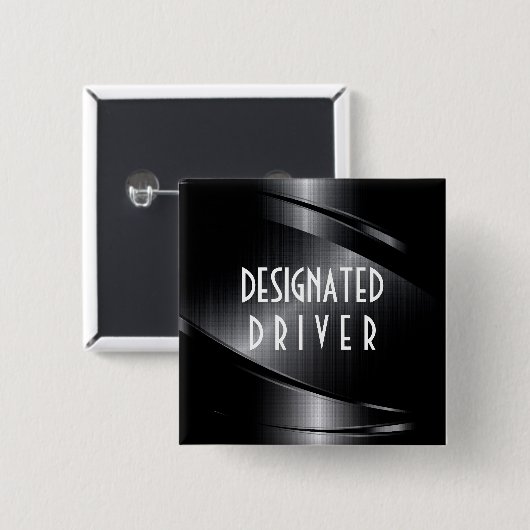 Schwarz-Shiny-Metallic-Aluminium-Bürstenaussehen Button (Vorne & Hinten)