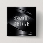 Schwarz-Shiny-Metallic-Aluminium-Bürstenaussehen Button (Vorderseite)