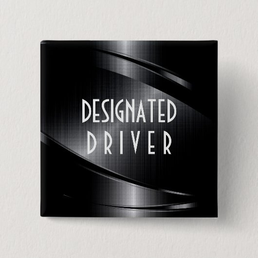 Schwarz-Shiny-Metallic-Aluminium-Bürstenaussehen Button (Vorderseite)