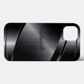 Schwarz Shiny Metallic Print Design Case-Mate iPhone Hülle (Rückseite (Horizontal))