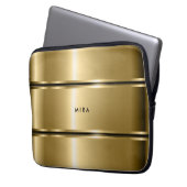 Schwarz-Shiny-Metallic-Streifen Laptopschutzhülle (Vorderseite Links)