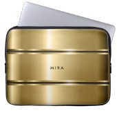 Schwarz-Shiny-Metallic-Streifen Laptopschutzhülle (Vorderseite)