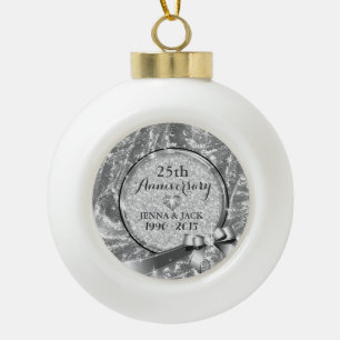 Schwarz & Silber 25. Hochzeitstag - Ornament 4