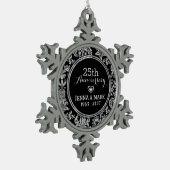 Schwarz & Silber 25. Hochzeitstag - Ornament 5 (Links)