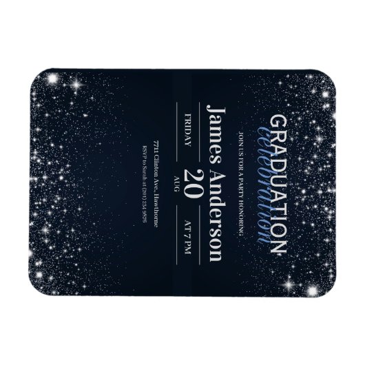 Schwarz-Silber-Abschluss laden ein Magnet (Horizontal)