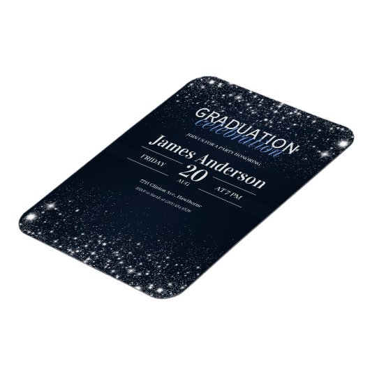 Schwarz-Silber-Abschluss laden ein Magnet (Linke Seite)