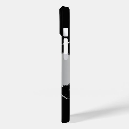 Schwarz-Silber-Agarve-Marmor-Namensskript Case-Mate iPhone Hülle (Rückseite / Links)