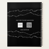 Schwarz-Silber-Apache-Marmorname-Skript 2026 Planer (Rückseite)