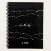 Schwarz-Silber-Apache-Marmorname-Skript 2026 Planer (Vorderseite)