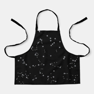 Schwarz-Silber-Astronomie Zodiac-Sternenkonstellat Schürze