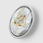 Schwarz & Silber auf Elfenbeinseide - Geschenkuhr Runde Wanduhr (Winkel)