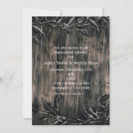 Schwarz & Silber Blätter Dunkle Elegance Einladung