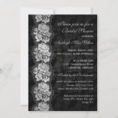 Schwarz-Silber-Brautparty Einladung (Vorderseite)