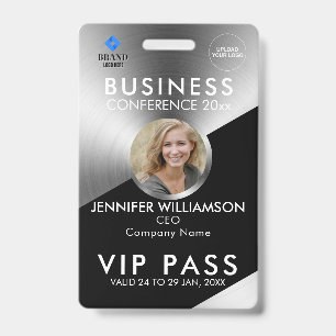 Schwarz Silber Business Conference Ausstellung Fot Ausweis