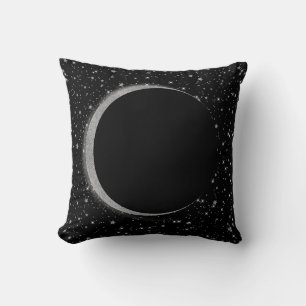 Schwarz & Silber Celestial Mond Magie Lunar Sterne Kissen