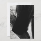 Schwarz-silber-chic Pinselstriche Typografie Sweet Einladung (Rückseite)