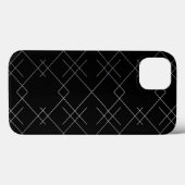 Schwarz-Silber, cool, elegant, einfach, modern Case-Mate iPhone Hülle (Rückseite (Horizontal))