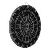 Schwarz-Silber, cool, elegant, einfach, modern Dartscheibe (Vorderseite Links)