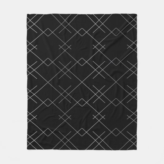Schwarz-Silber, cool, elegant, einfach, modern Fleecedecke (Vorderseite)