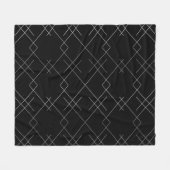 Schwarz-Silber, cool, elegant, einfach, modern Fleecedecke (Vorderseite (Horizontal))