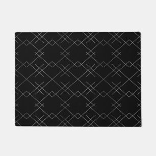 Schwarz-Silber, cool, elegant, einfach, modern Fußmatte
