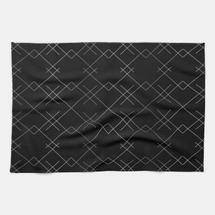Schwarz-Silber, cool, elegant, einfach, modern Geschirrtuch