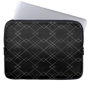 Schwarz-Silber, cool, elegant, einfach, modern Laptopschutzhülle