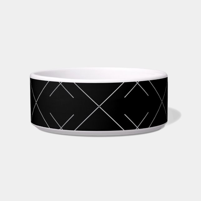 Schwarz-Silber, cool, elegant, einfach, modern Napf (Vorderseite)