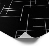 Schwarz-Silber, cool, elegant, einfach, modern Poster (Ecke)