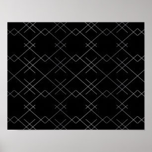 Schwarz-Silber, cool, elegant, einfach, modern Poster