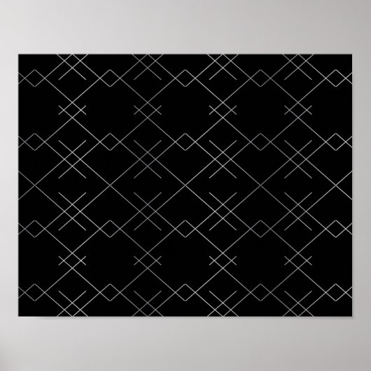Schwarz-Silber, cool, elegant, einfach, modern Poster (Vorne)