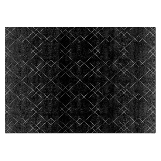 Schwarz-Silber, cool, elegant, einfach, modern Schneidebrett (Vorderseite)