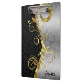 Schwarz-Silber-Damast Klemmbrett (Links)