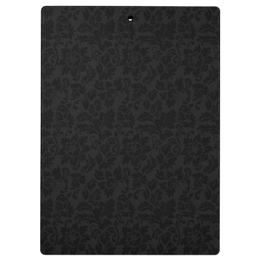 Schwarz-Silber-Damast Klemmbrett (Rückseite)