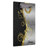 Schwarz-Silber-Damast Klemmbrett (Rechts)