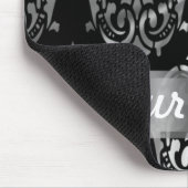 Schwarz-Silber-Damast Mousepad (Ecke)