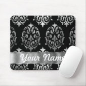 Schwarz-Silber-Damast Mousepad (Mit Mouse)