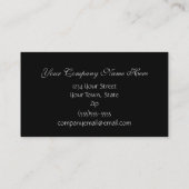 Schwarz-Silber-Elegant Visitenkarte (Rückseite)
