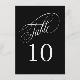 Schwarz-Silber-Elegante Kalligraphie-Tischnummern